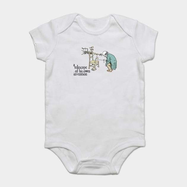 Professor Branestawm - A Telescope Of His Own Invention Baby Bodysuit by The Blue Box